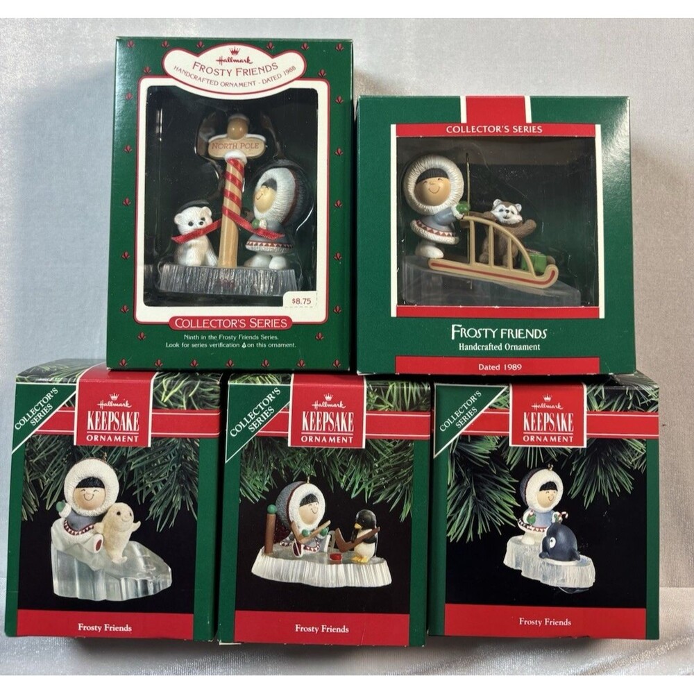 Hallmark Frosty Friends Ornaments Lot 1988 1989 1990 1991 1992 NIB Series
